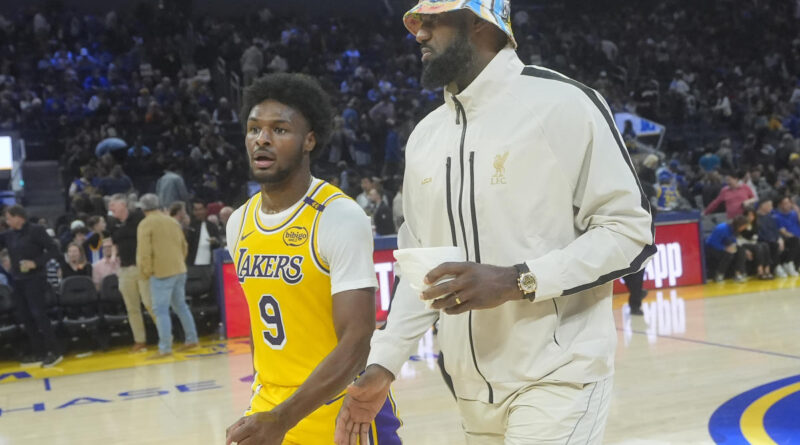 Ken Griffey Sr. and Jr. will open for the Lakers, hoping to see LeBron and Bronny make NBA history.